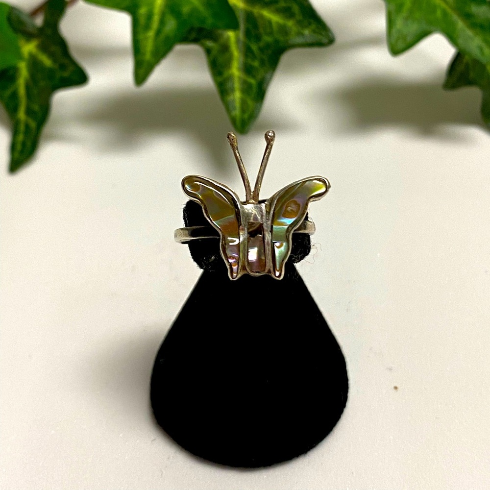 Iridescent Butterfly Silver Ring - Women's Jewelry NWOT